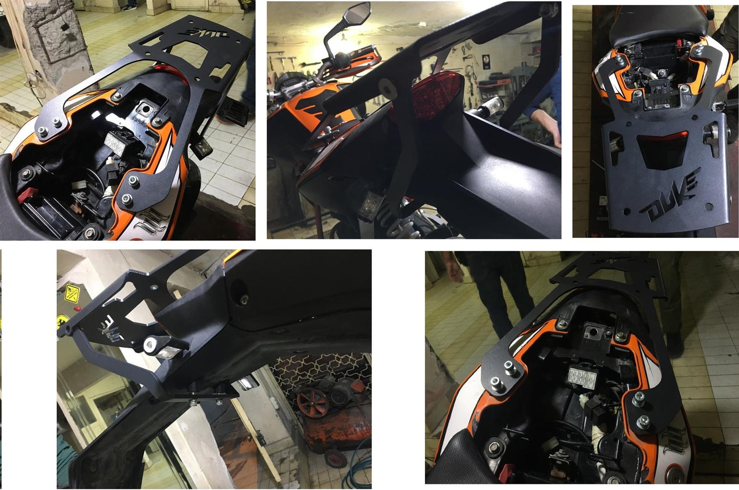 KTM DUKE rear rack luggage carrier + 46 LT TOP CASE SET - ALL IN ONE