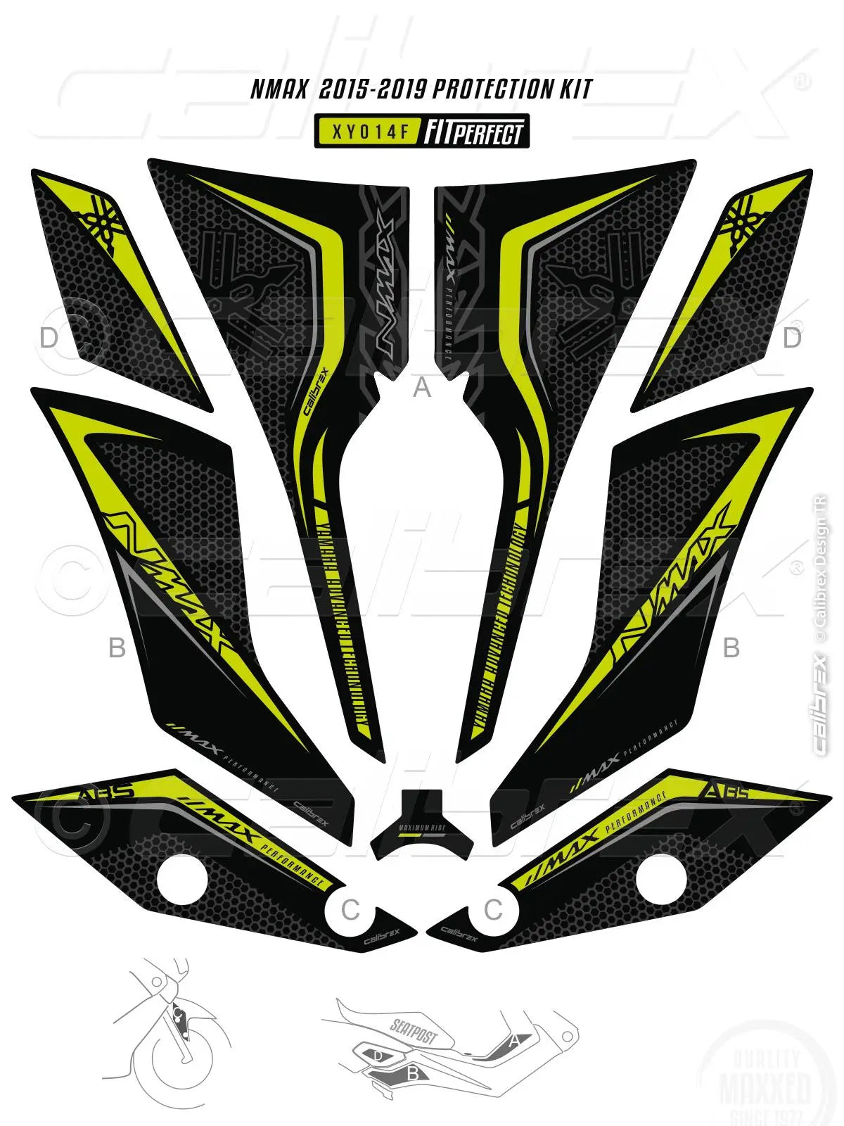 YAMAHA NMAX 125 FAIRING STICKERS PROTECTION SET 2015-2020