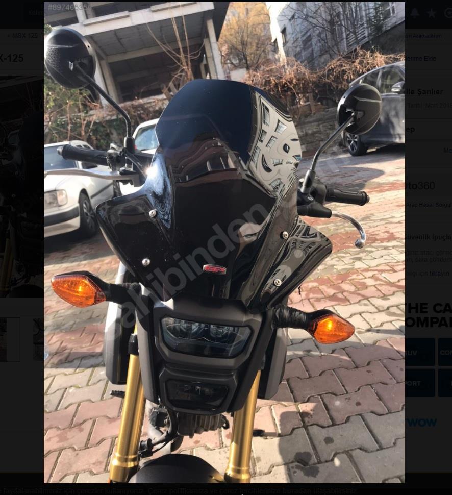 Honda MSX125 Grom dark smoke touring windscreen 44cm 2016 -20
