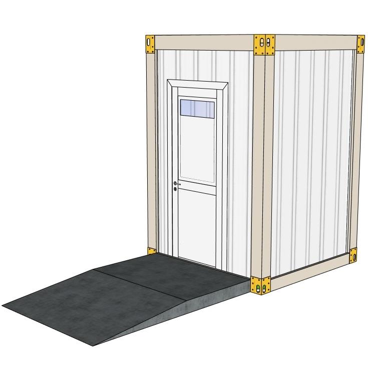Disabled Portable Toilet Block Prefabricated WC Unit With Access Ramp
