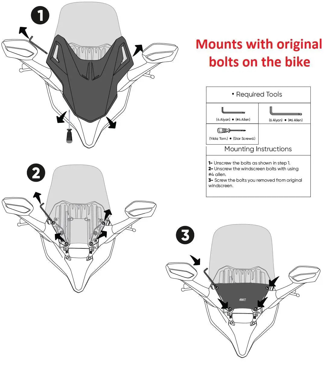 Honda Forza 125 windscreen 2021-2025 smoke 56 cm