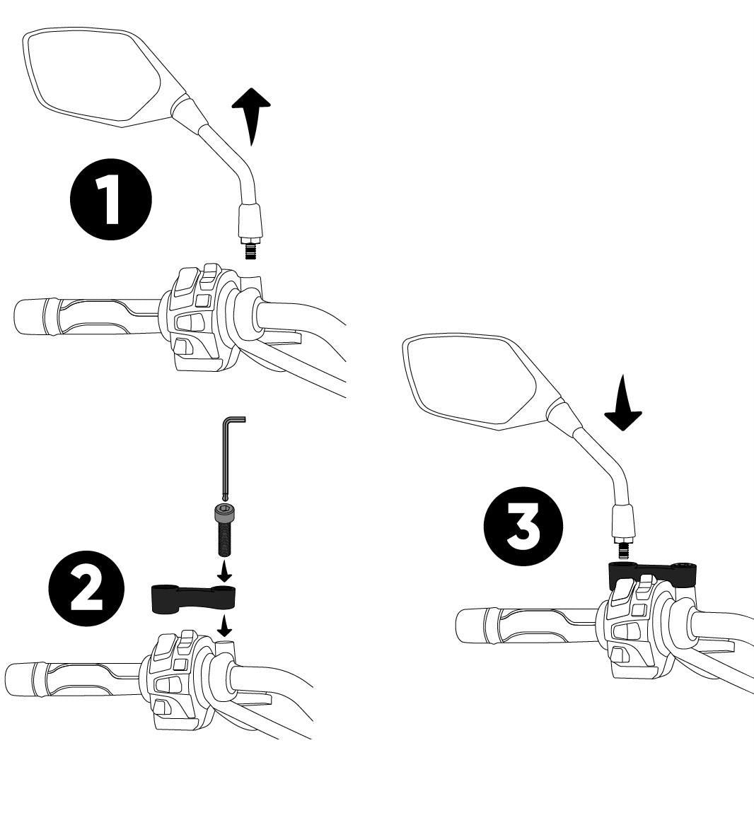 NC750X Mirror Risers Extenders 16-23