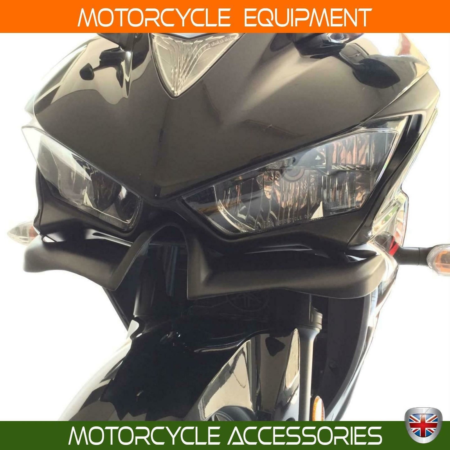 Yamaha YZF R3 winglet front fairing spoiler race fin fiber 15-18