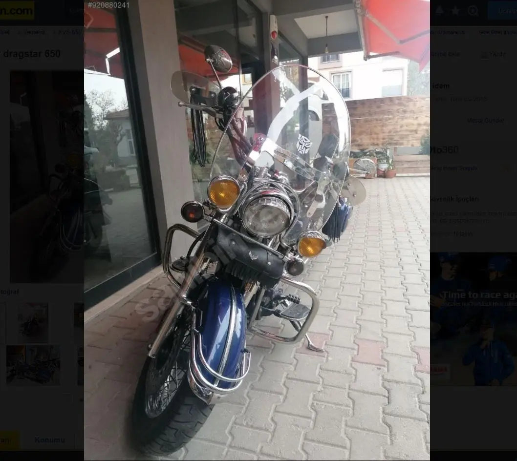 Yamaha XVS 650/1100 Drag Star front fender chrome bumper trim rail