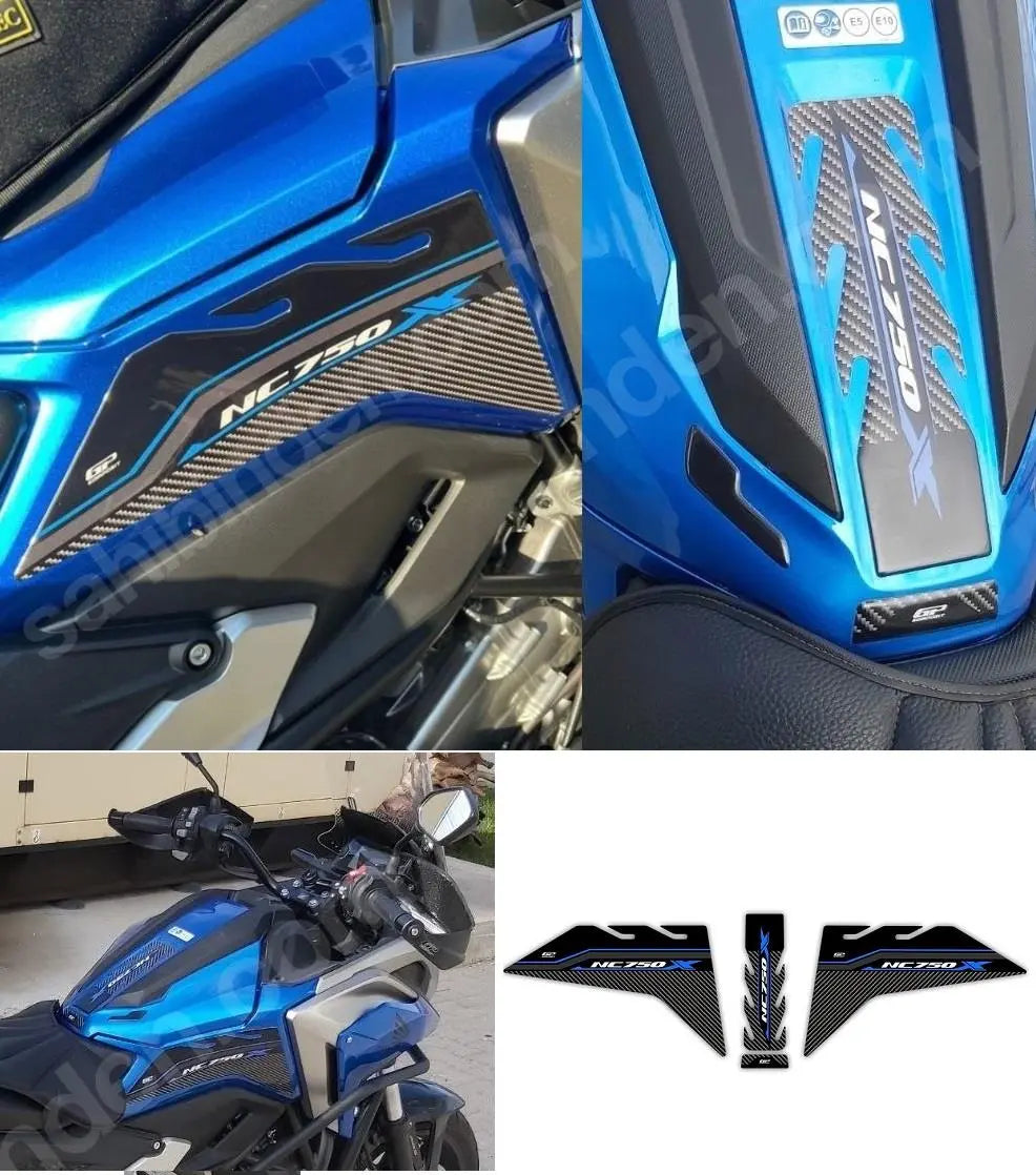 NC750X Tank and Knee Pads Protections 3D SET Blue/Black 21-24