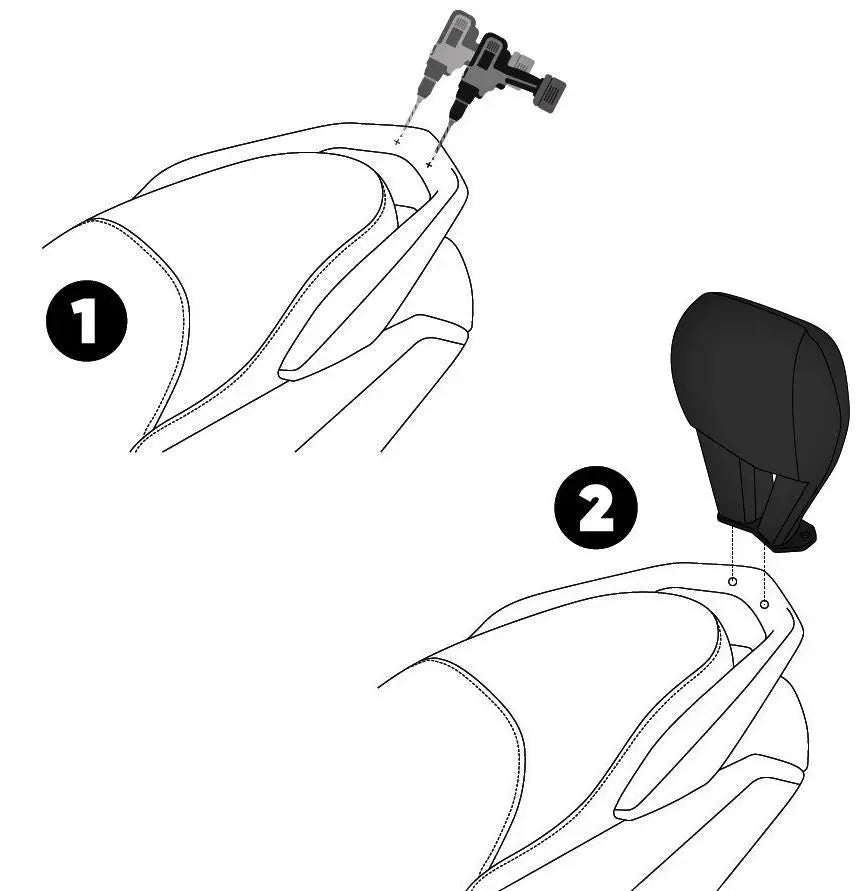 Yamaha NMAX 125 - 150 backrest sisy bar cushion 2015-19
