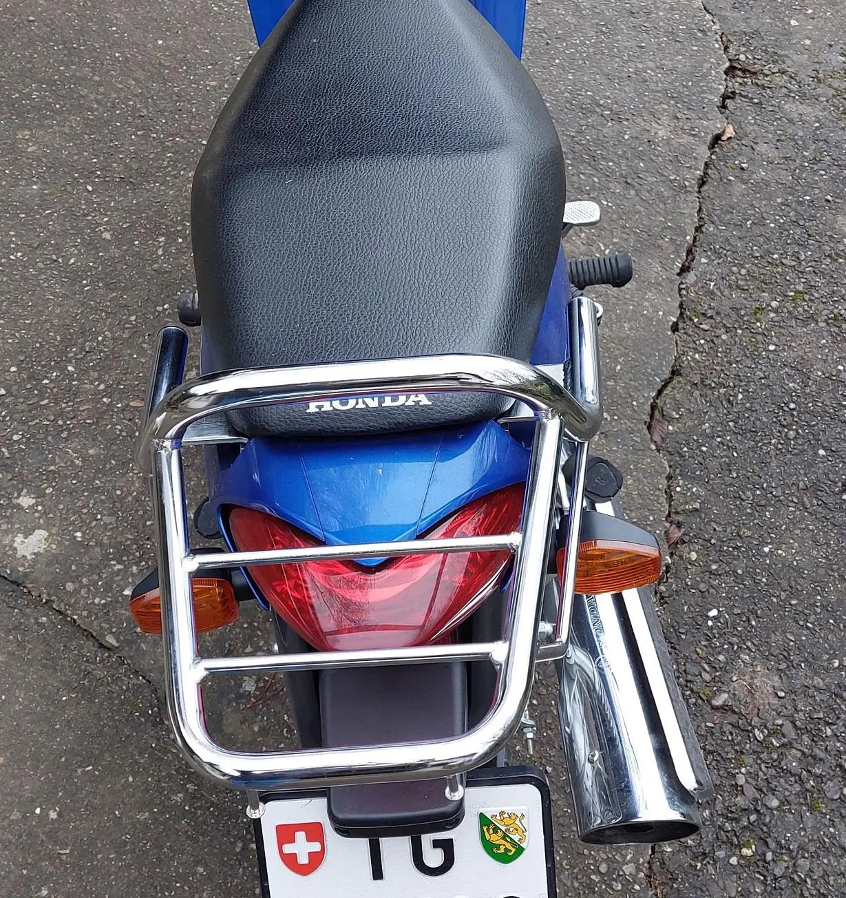 Honda Innova 125 rear rack chrome coated luggage carrier 2003-2007