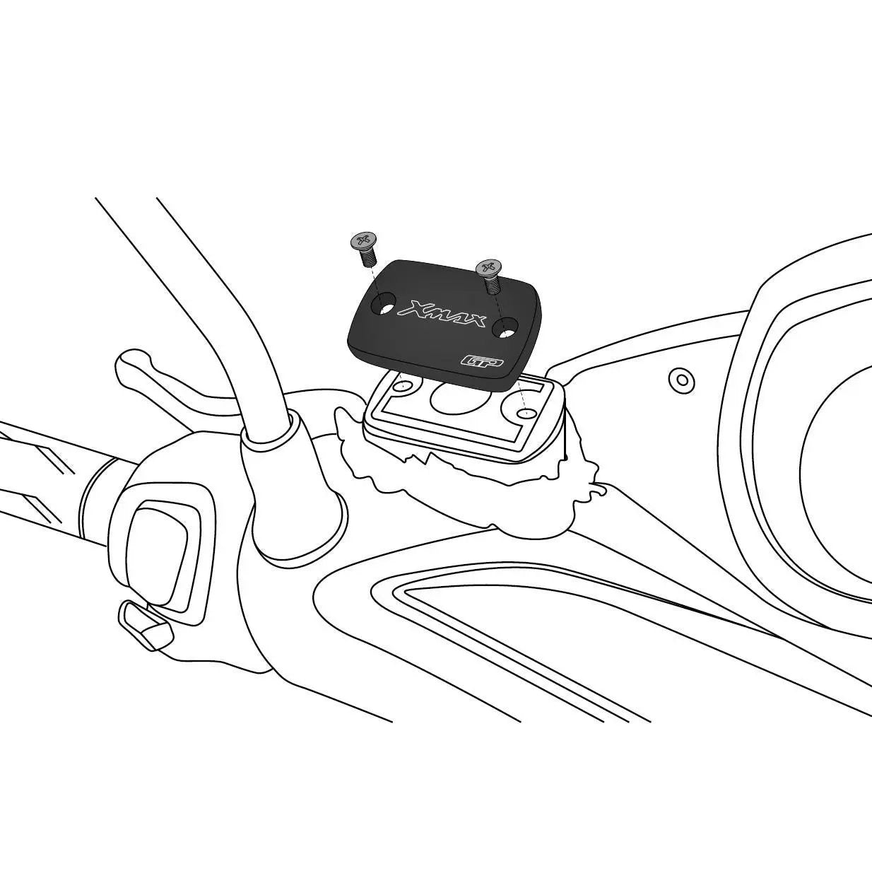 Yamaha X-MAX 300 Front Brake Fluid Reservoir Cap Cover 2018-2024