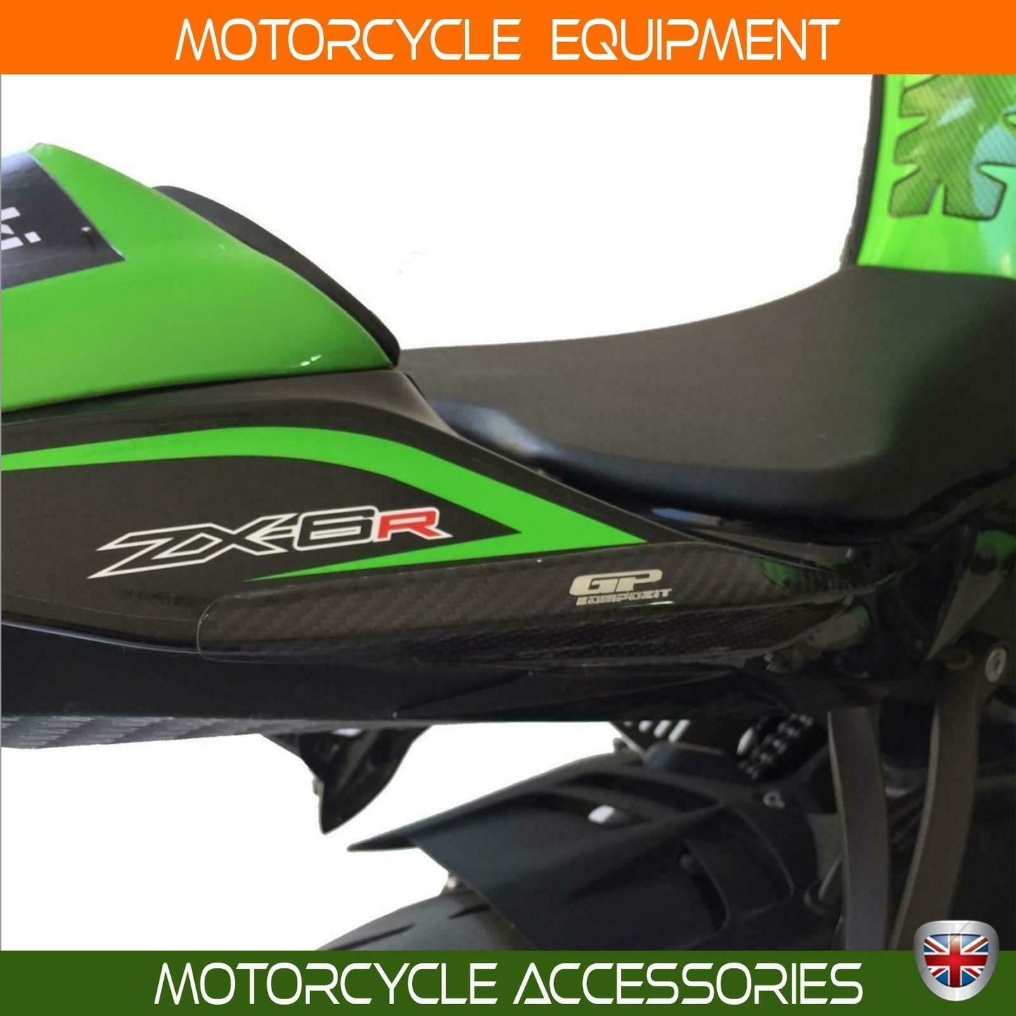 Kawasaki ZX6-R Ninja carbon fiber tail fairing guard protector set