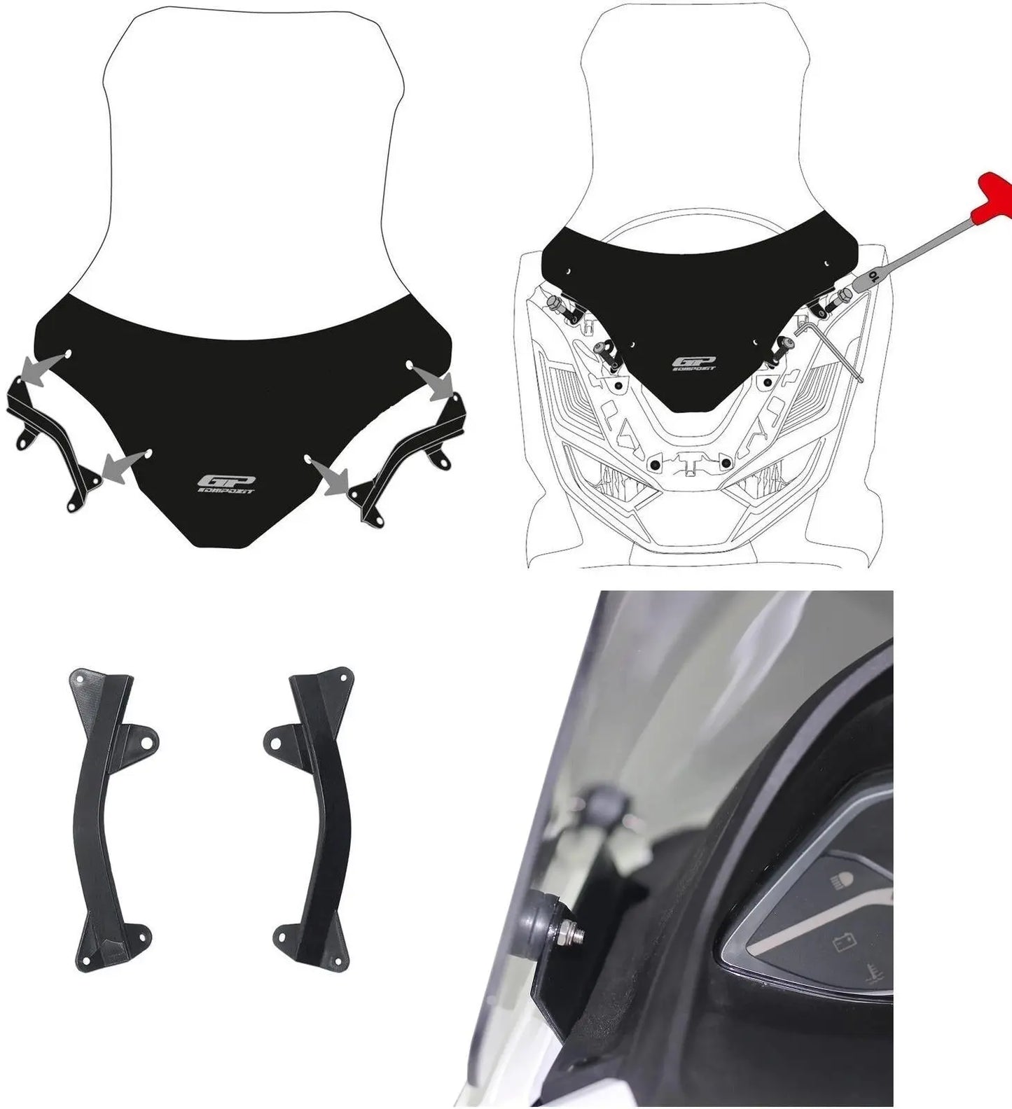 Honda PCX125 Windscreen Tall Clear for 2021-2024