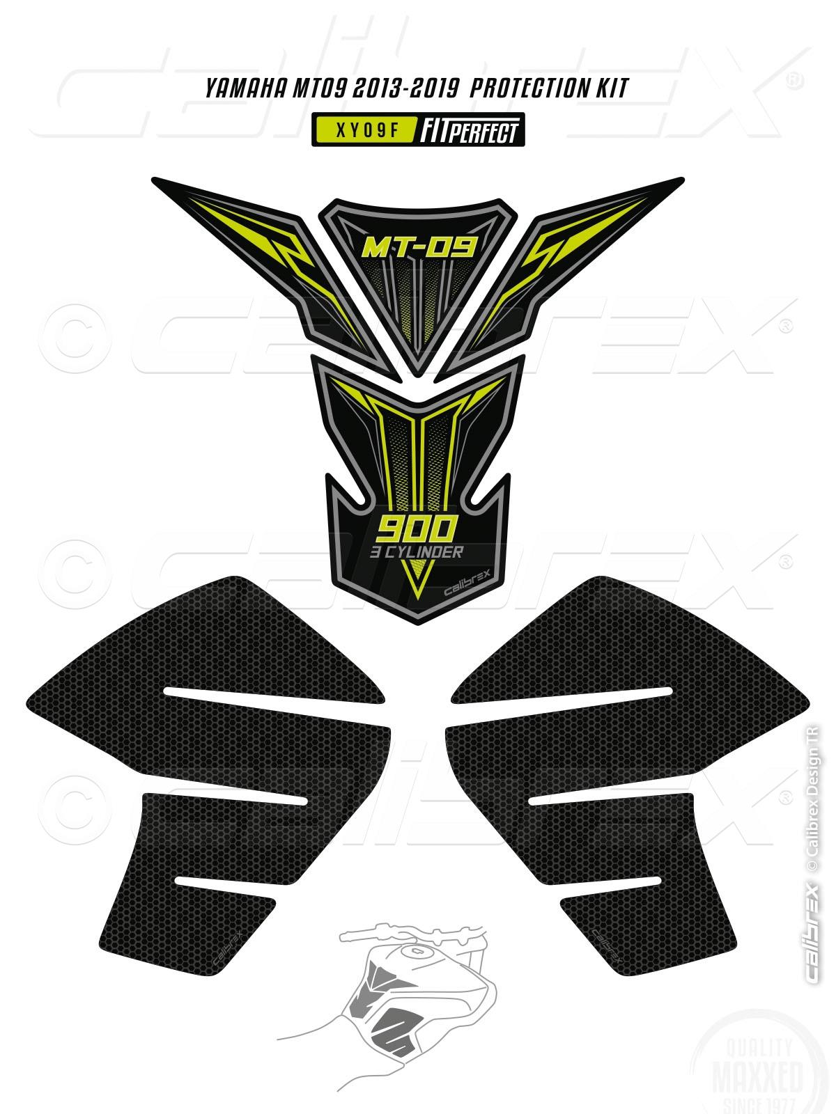 YAMAHA MT09 FAIRING PROTECTION SET NIGHT FLUO 13-21