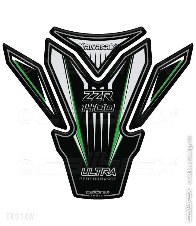 Kawasaki ZZR1400 grey tank pad protection 2006-20