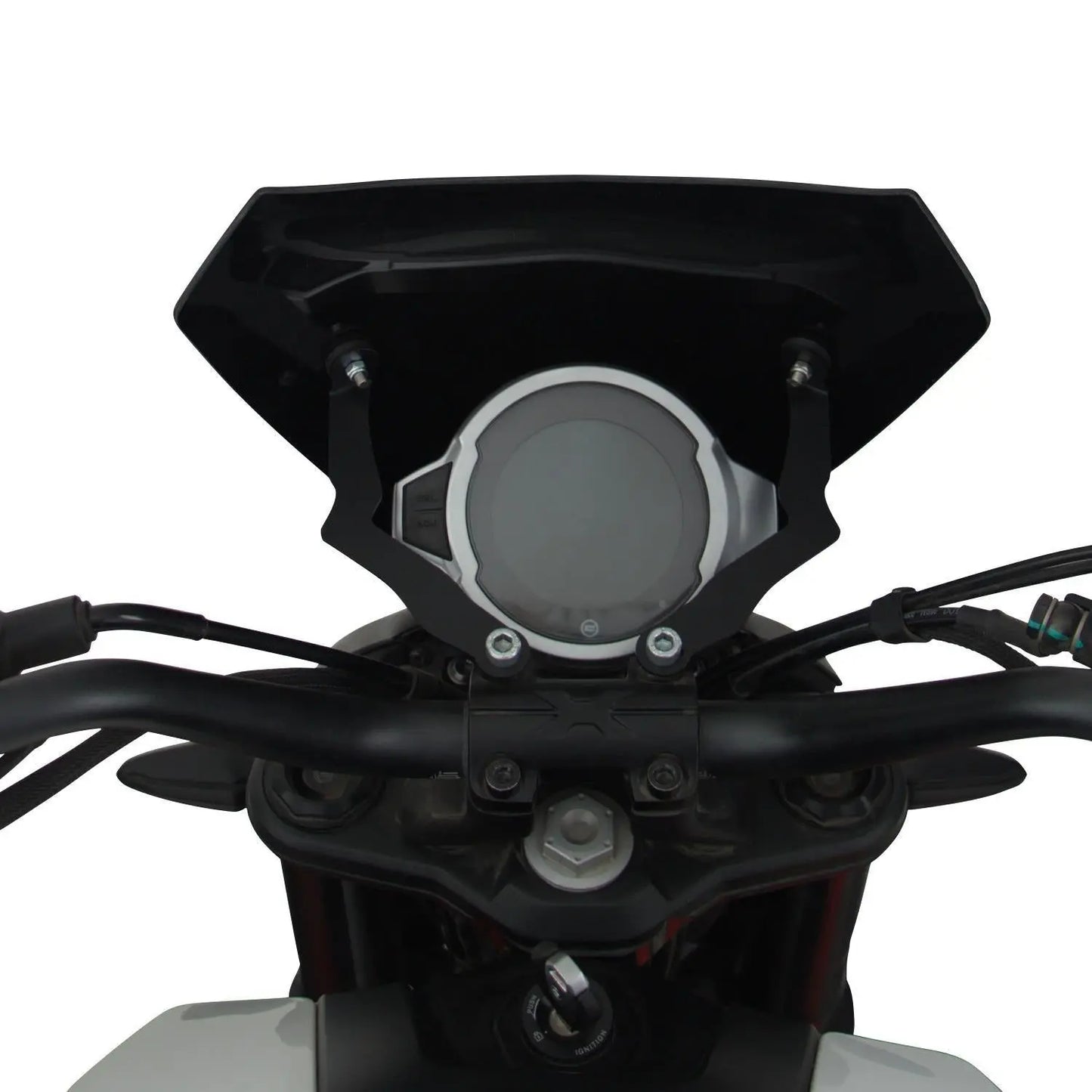 Close-up of acrylic windscreen for CFMOTO 300 CL-X 2023