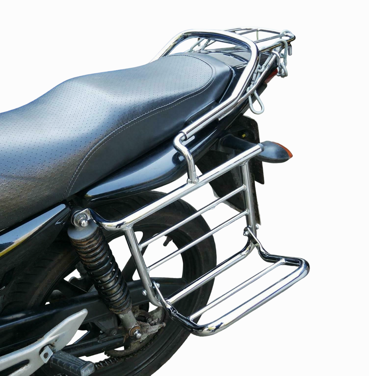 Yamaha YBR125 pannier racks 2011-2017 chrome-coated
