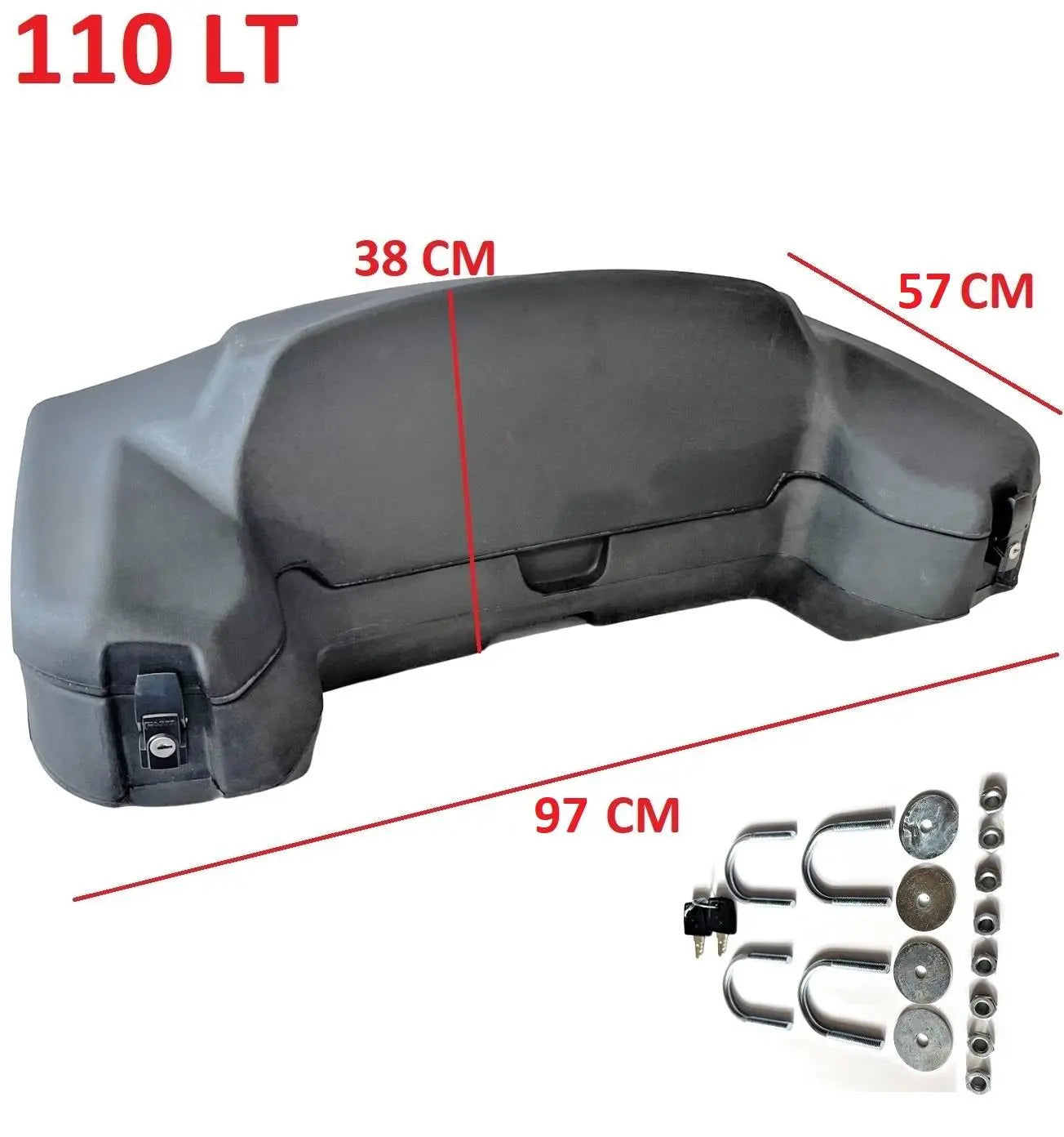 QUAD ATV rear cargo box 110L storage trunk top case universal