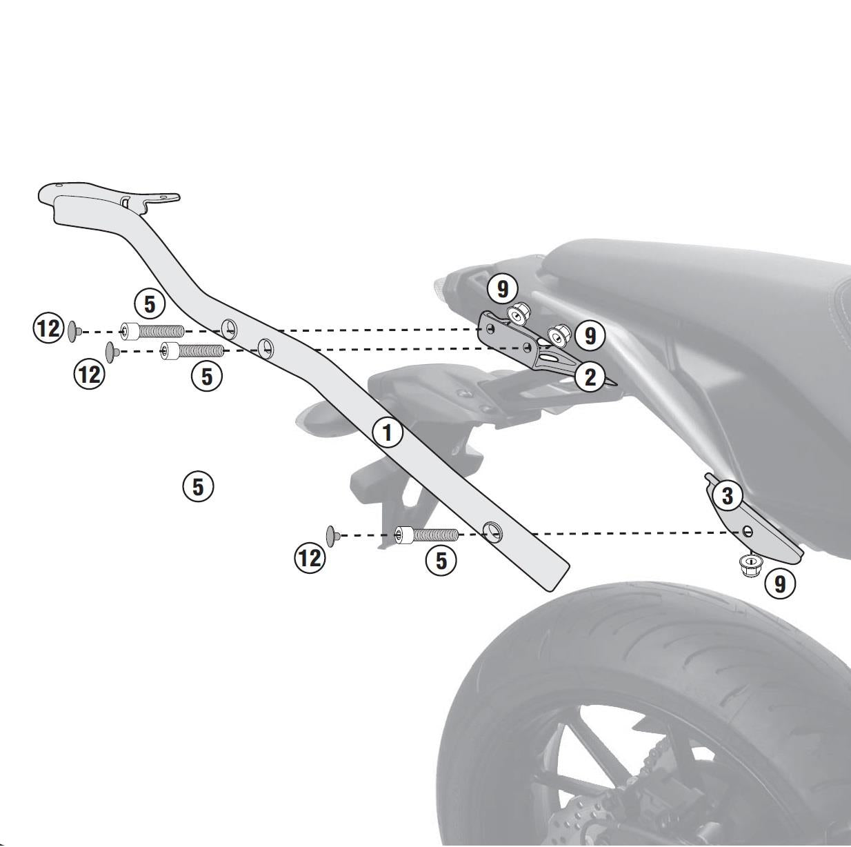 Yamaha Tracer700 rear rack Tracer7 luggage carrier 16-23