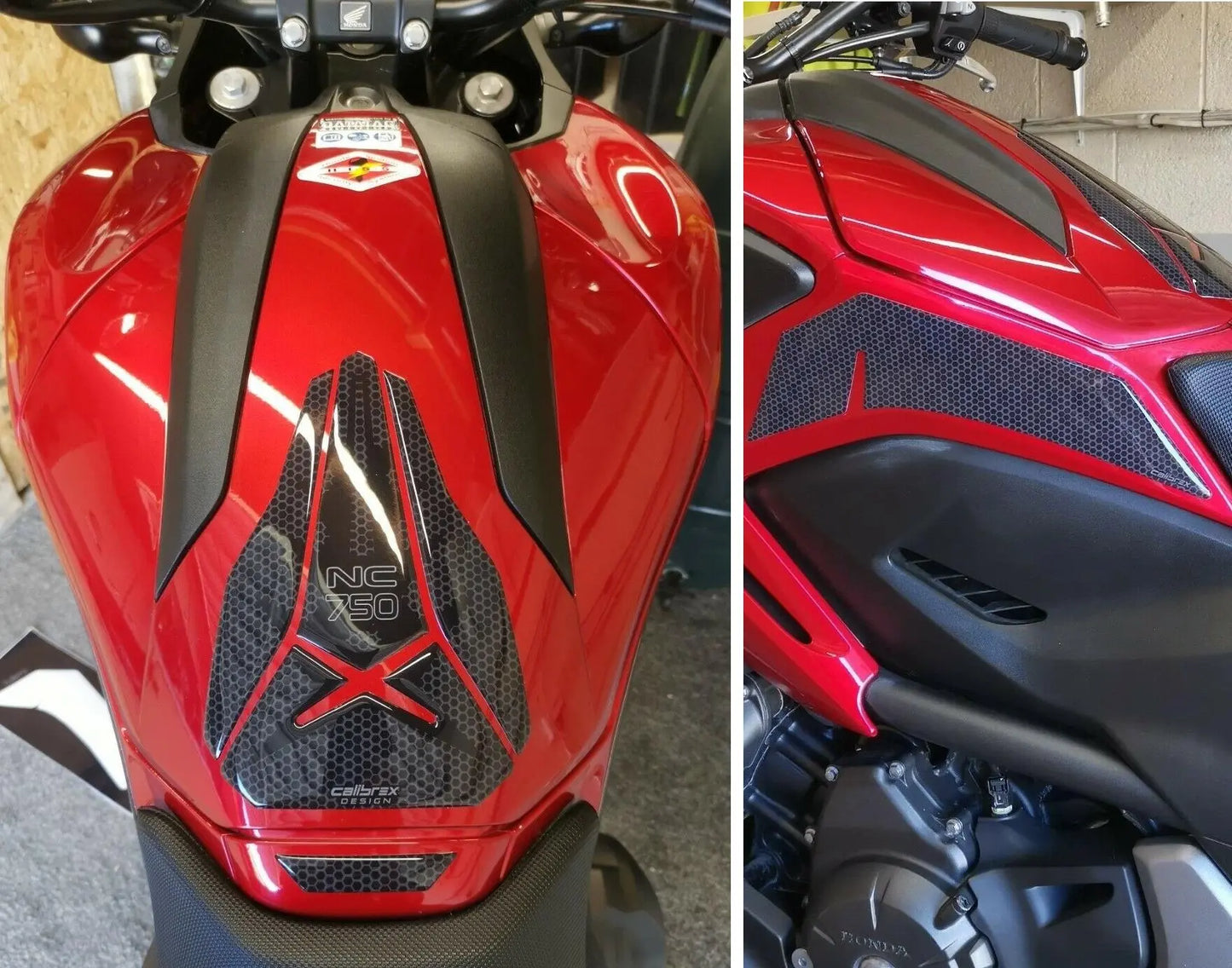 HONDA NC750X BLACK TANK PAD+KNEE PAD PAIR SET 2012-15