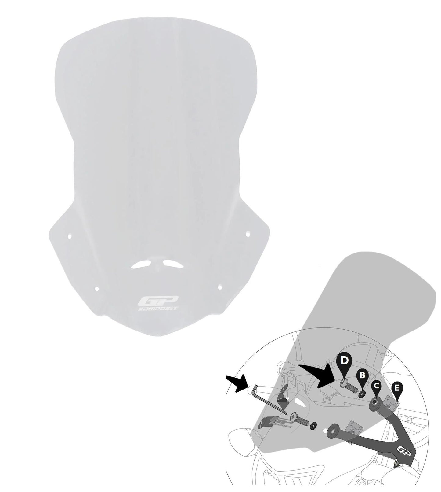 Windscreen for Honda CRF300L/250L Clear 48 cm 2012-2024