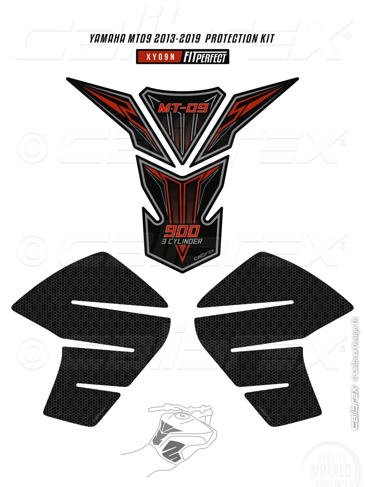 YAMAHA MT09 RED FAIRING PROTECTION SET 13-20