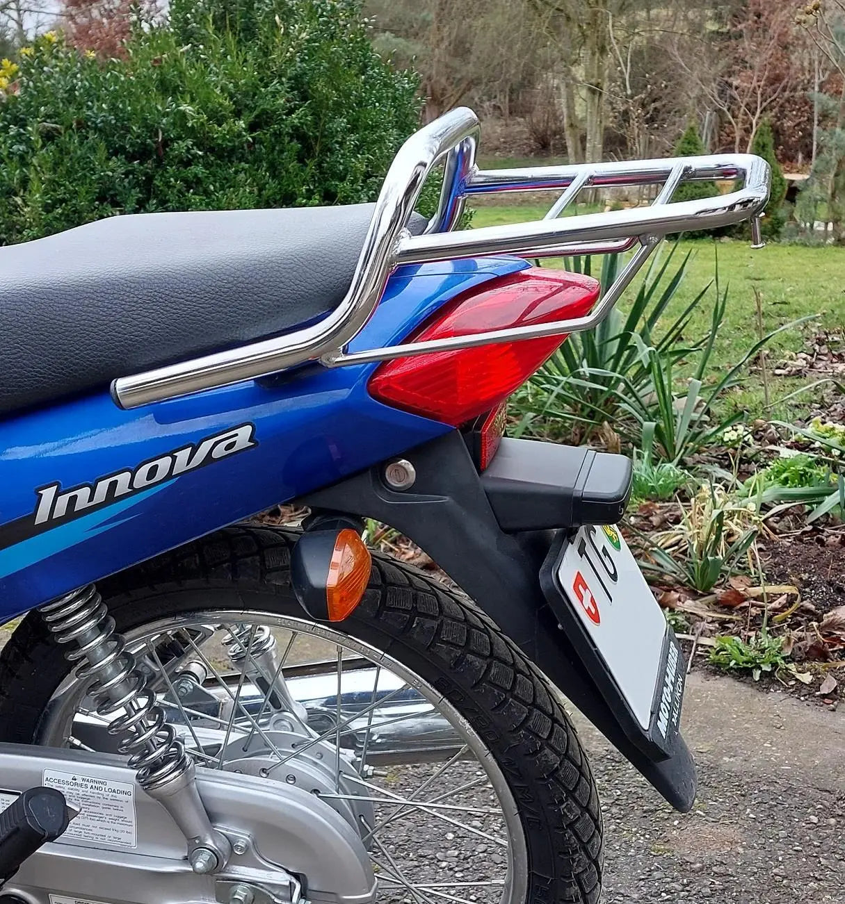 Honda Innova 125 rear rack chrome coated luggage carrier 2003-2007