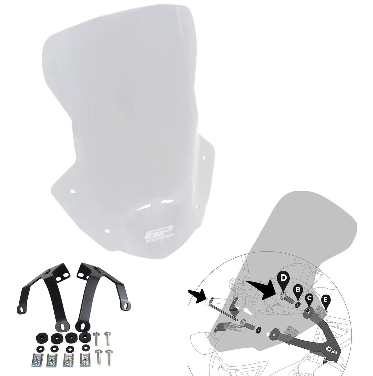 CRF300L CRF250L Windscreen Smoke 48 cm 2012-2026
