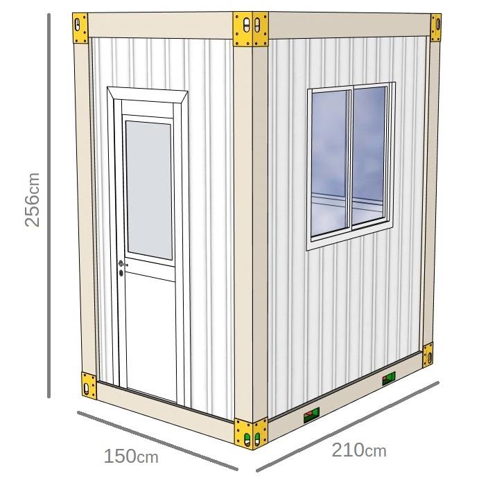 Portable Kiosk Cabin Booth Security Ticket Hut Modular Gate House 150x210 cm