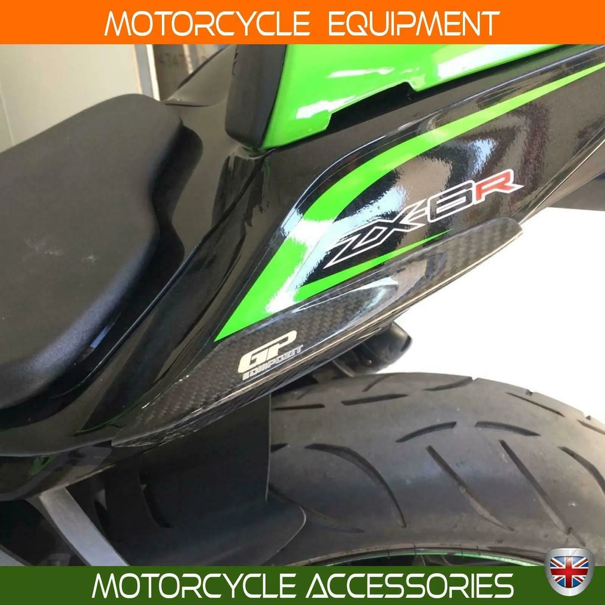 Kawasaki ZX6-R Ninja carbon fiber tail fairing guard protector set