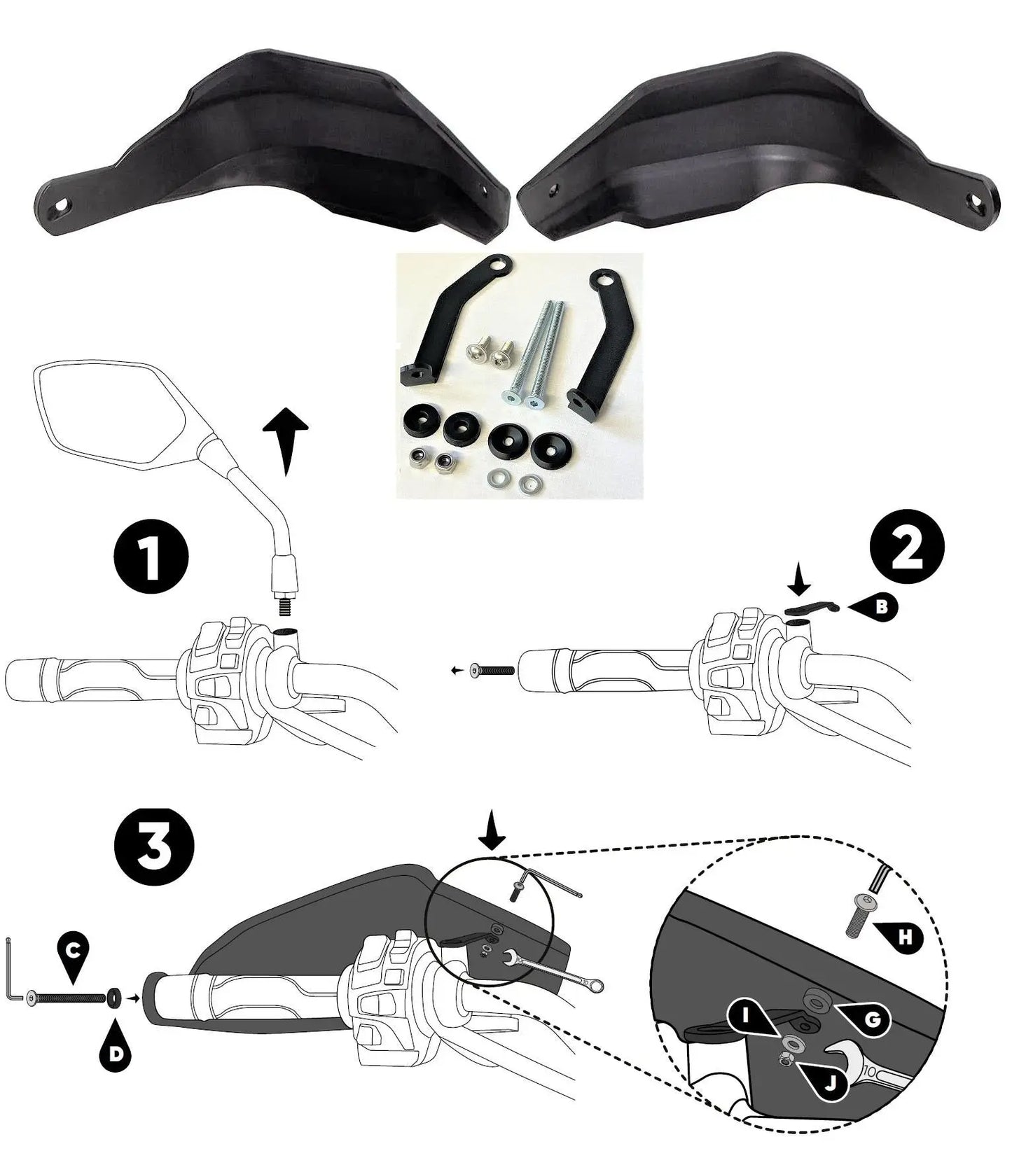 Honda NC700S handguards pair 12-15