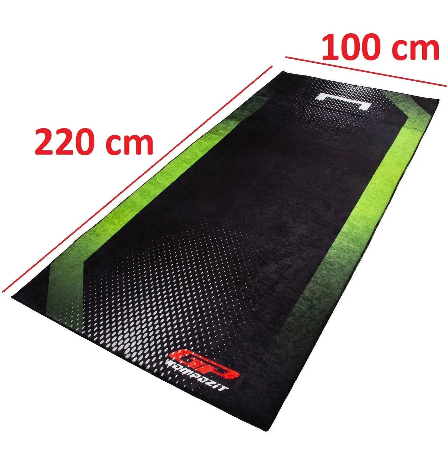 Motorcycle Workshop Mat Garage Floor Rug 220x100cm Black-Green