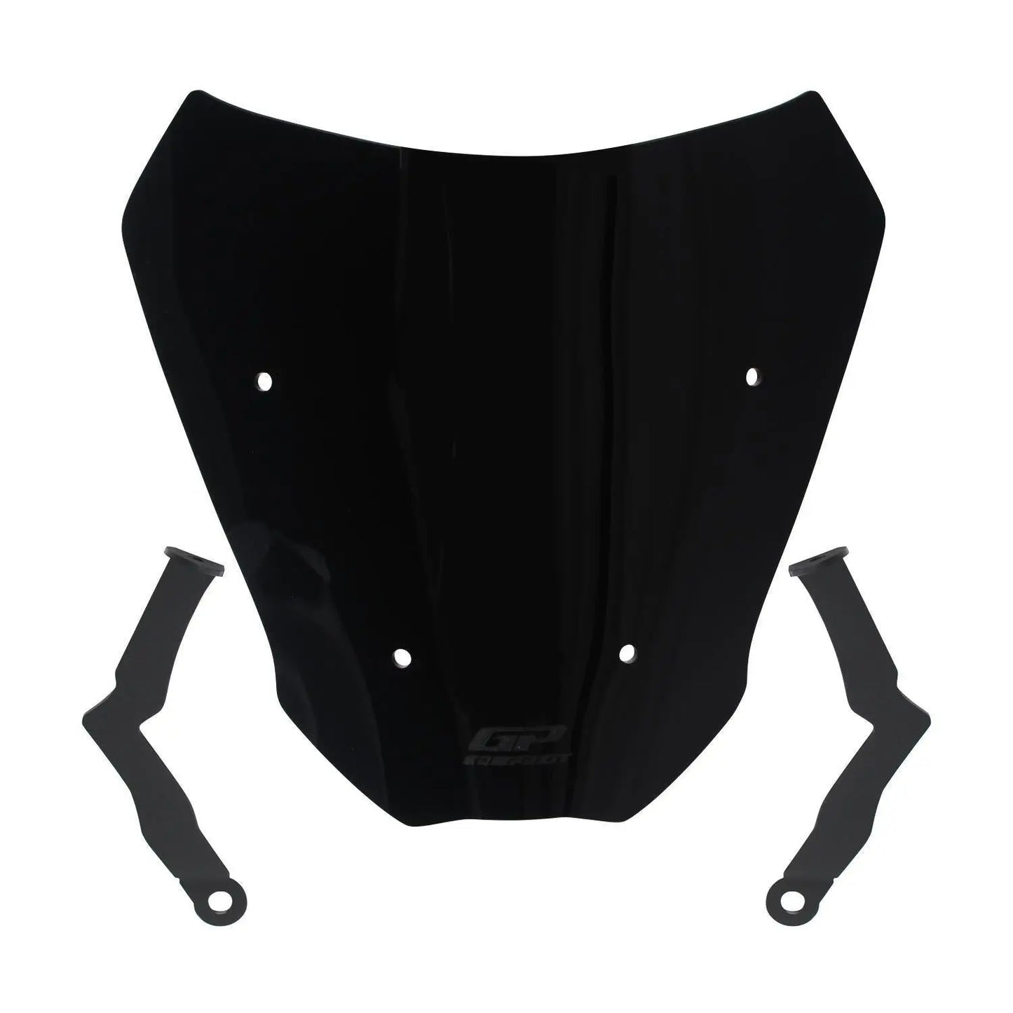 Side view of CFMOTO 300 CL-X windscreen with support brackets