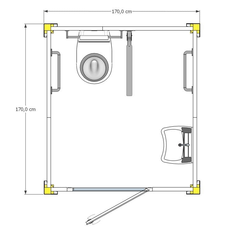 Disabled Portable Toilet Block Prefabricated WC Unit With Access Ramp