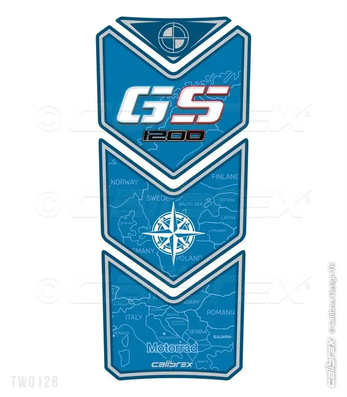 BMW R1200GS BLUE TANK PAD 2004-2012