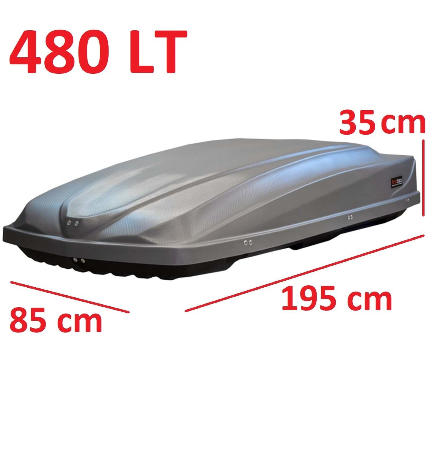 Car Roof Box Cargo Luggage Travel Box 480 LT Matt Grey