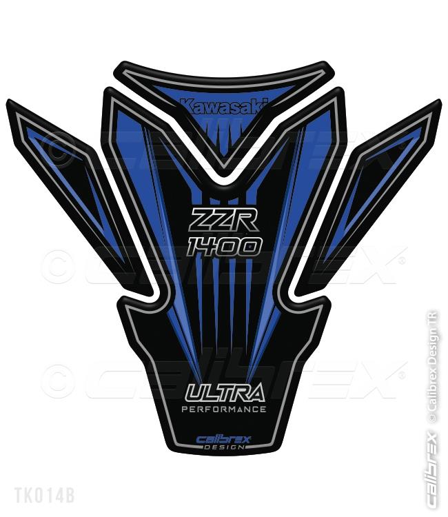 Kawasaki ZZR1400 blue tank pad protection 2006-20