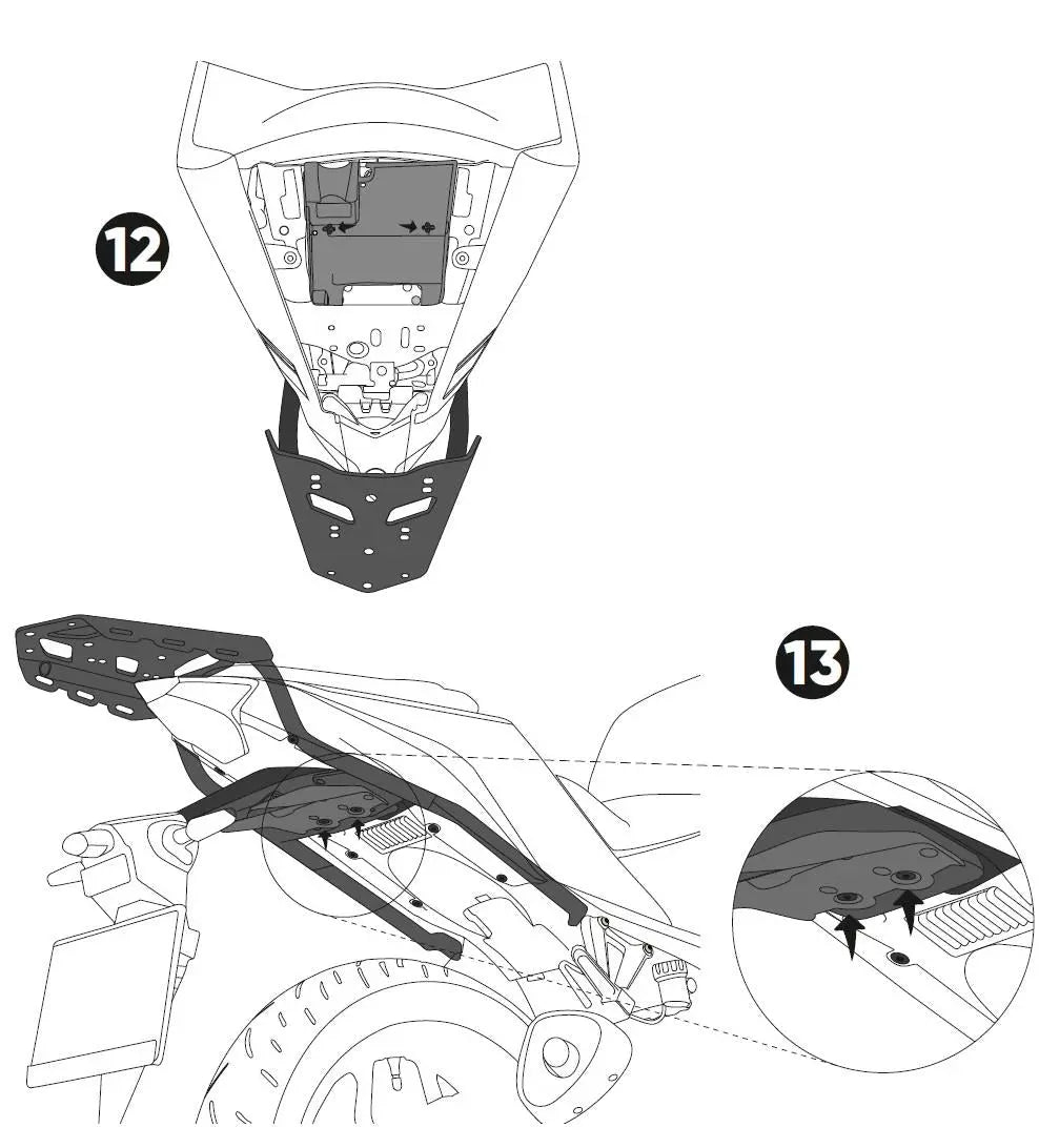 Yamaha MT03 luggage carrier rear rack 2016-24