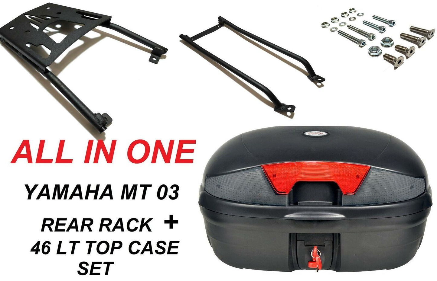 Yamaha MT03 MT25 rear rack + 46 LT top case set 2016-19 ALL IN ONE