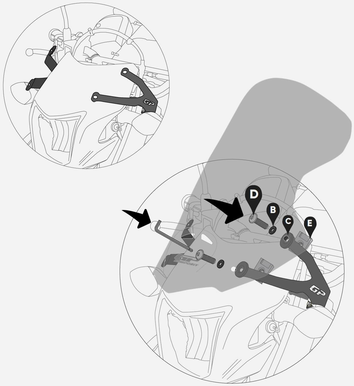 Windscreen for Honda CRF300L/250L Smoke 48 cm 2012-2024
