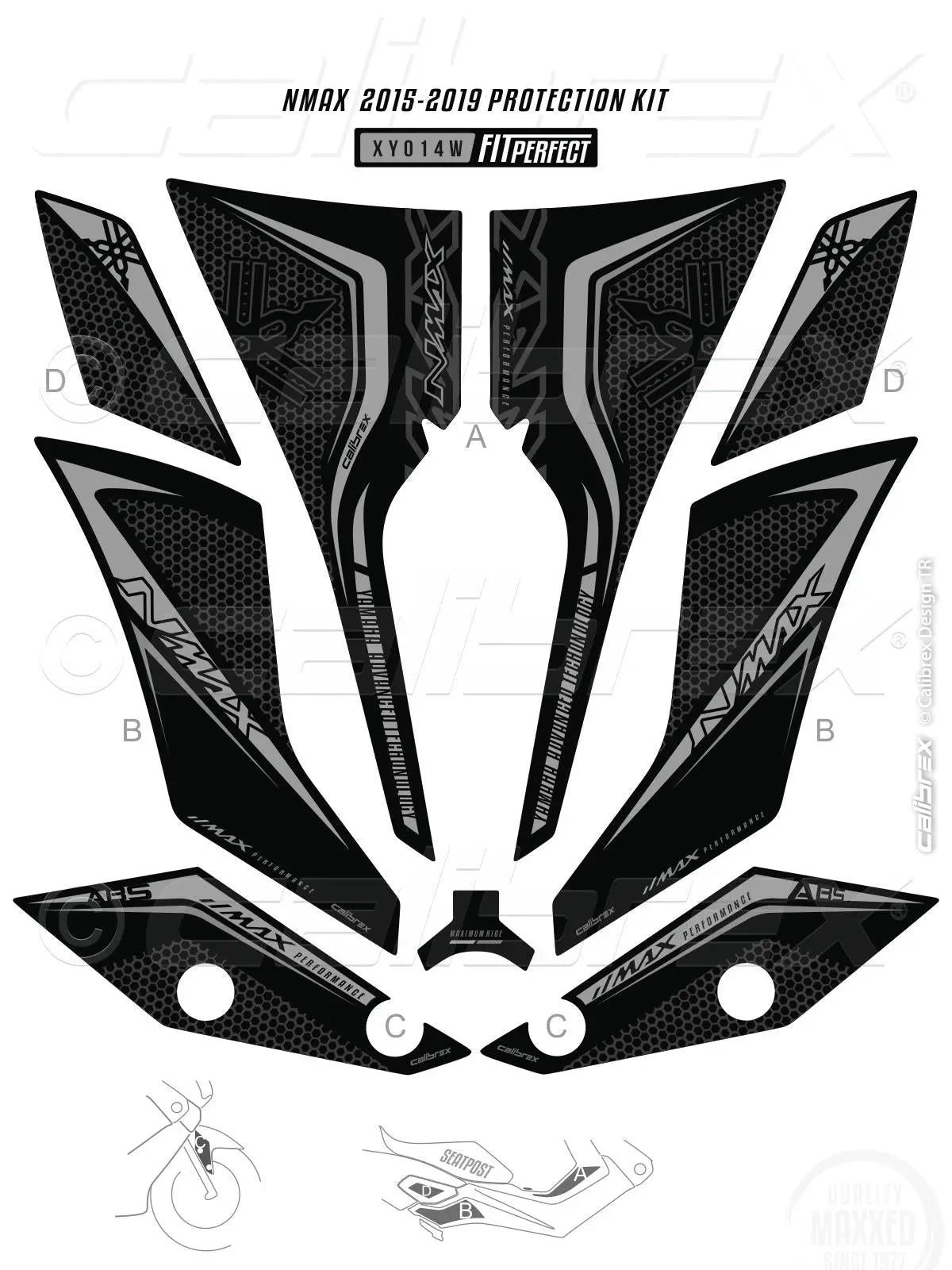 YAMAHA NMAX 125 FAIRING STICKERS PROTECTION SET 2015-2020