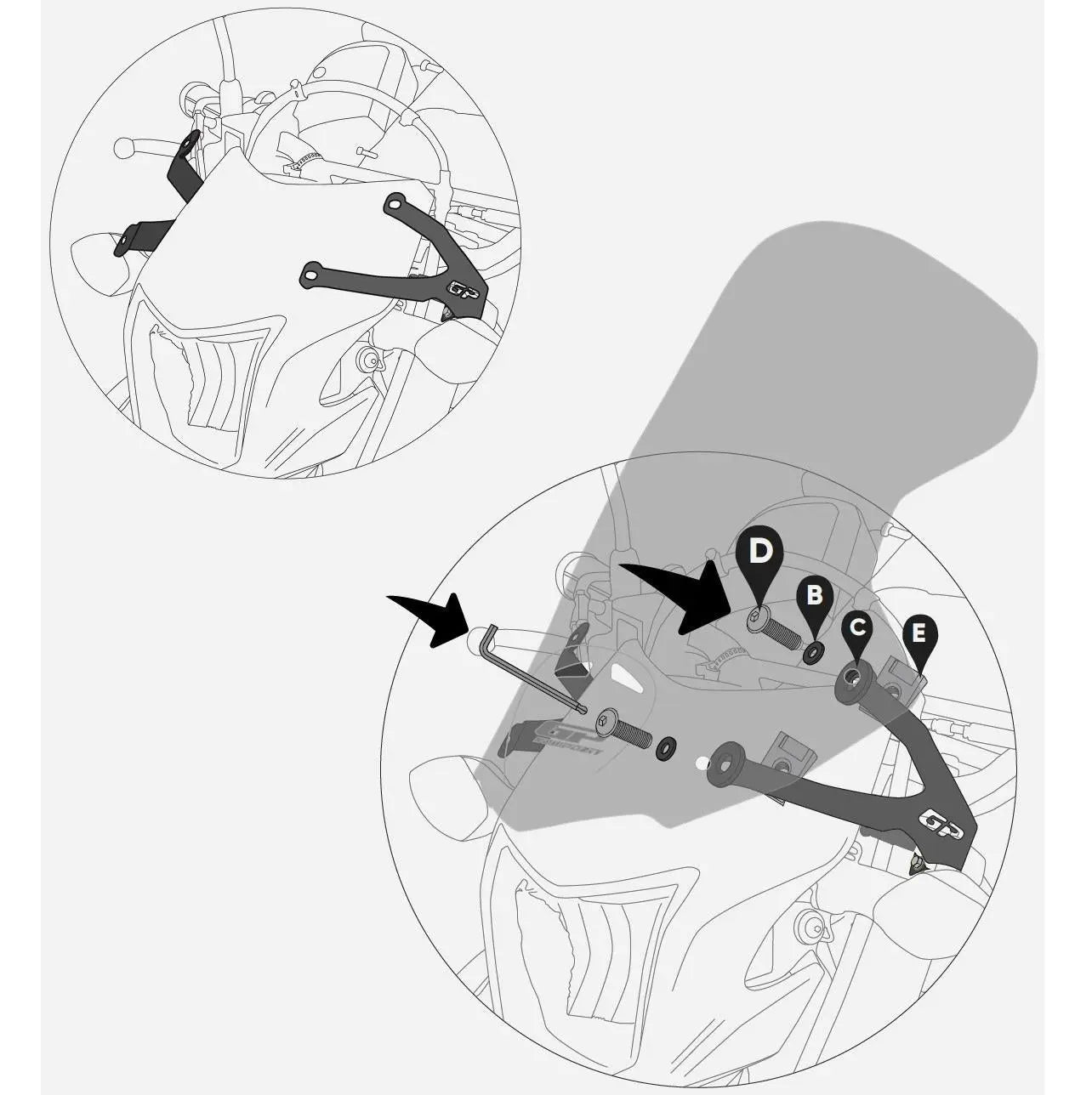 CRF250L CRF300L Windscreen 48 cm Smoke 2012-2024