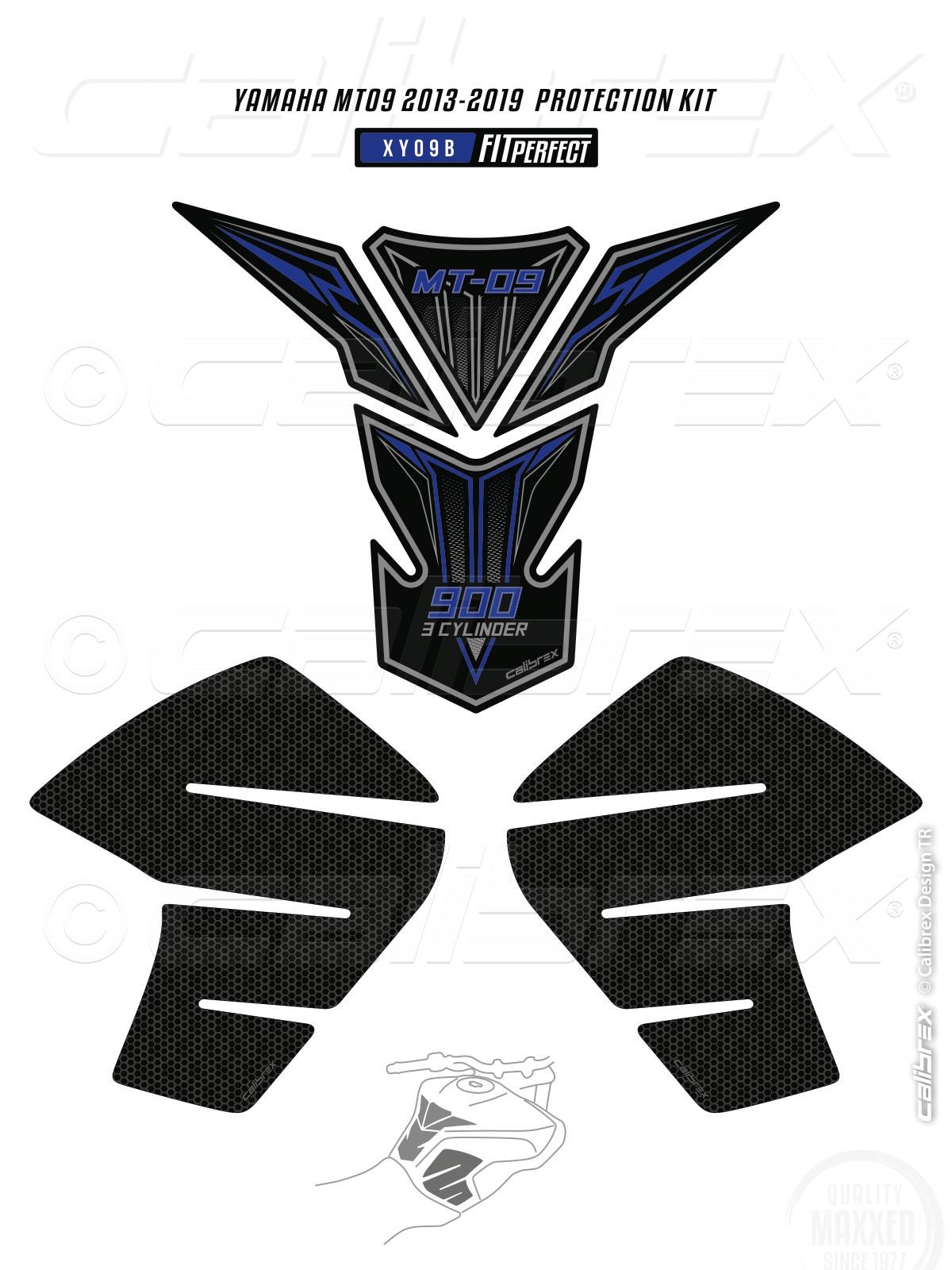 YAMAHA MT09 BLUE FAIRING PROTECTION SET 13-20