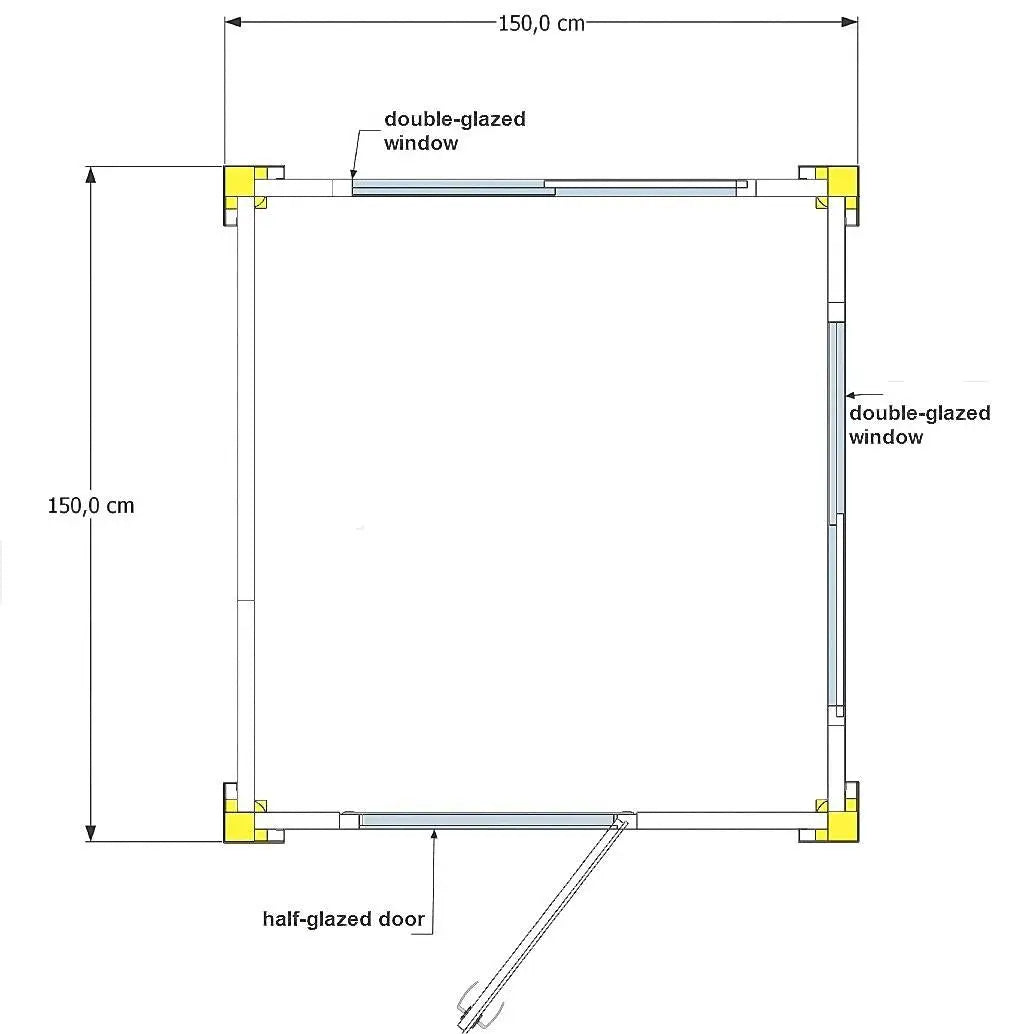 Portable Kiosk Cabin Booth Security Ticket Hut Modular Gate House 150x150 cm