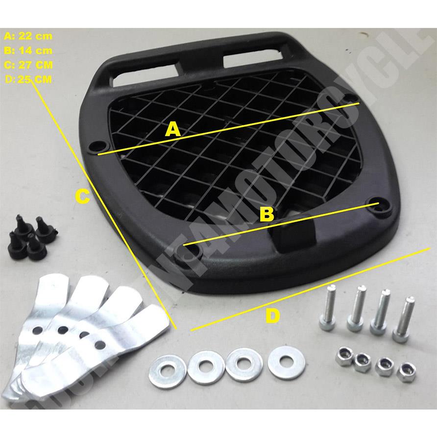TOP BOX CASE 46L fits 2 full face helmets with extra luggage grill European made