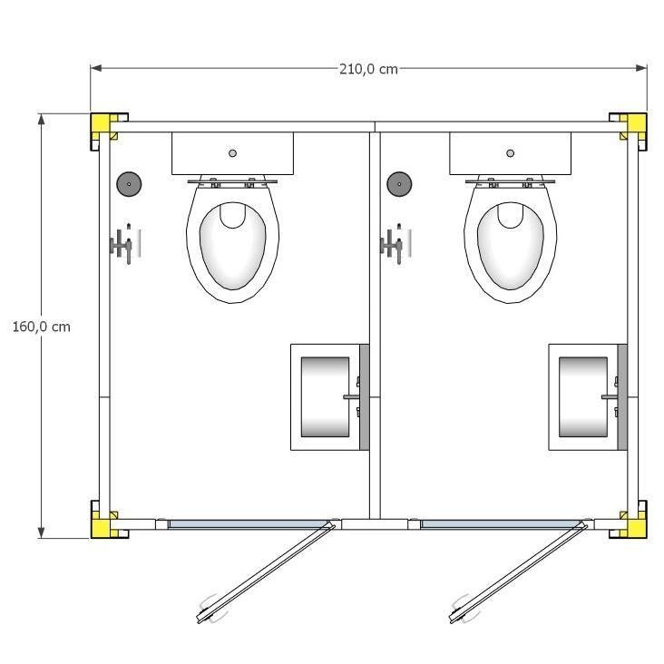 Portable Double Toilet Block | Prefabricated WC Units | Fully Insulated Toilet Cabins