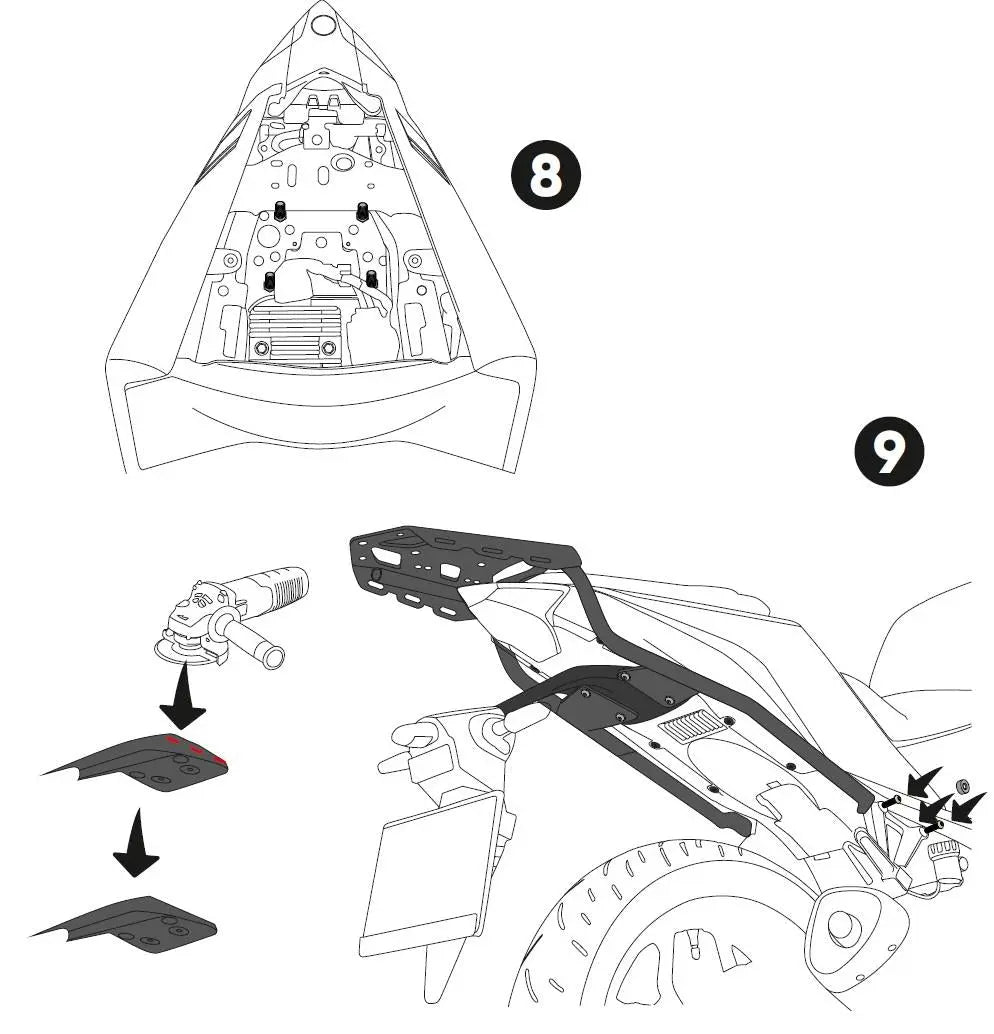 Yamaha MT03 luggage carrier rear rack 2016-24