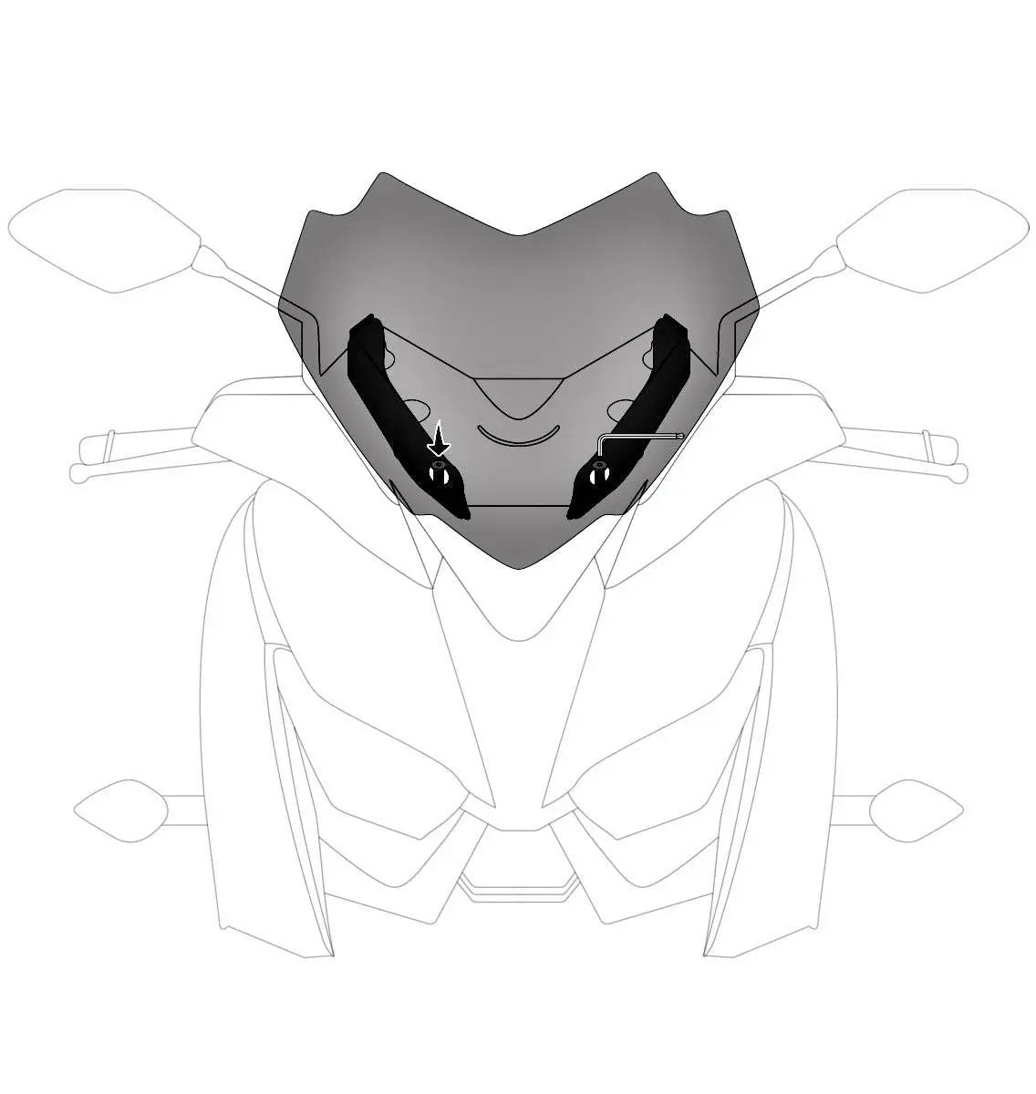 Yamaha X-Max 125/300/400 windscreen 2018-2022 smoke