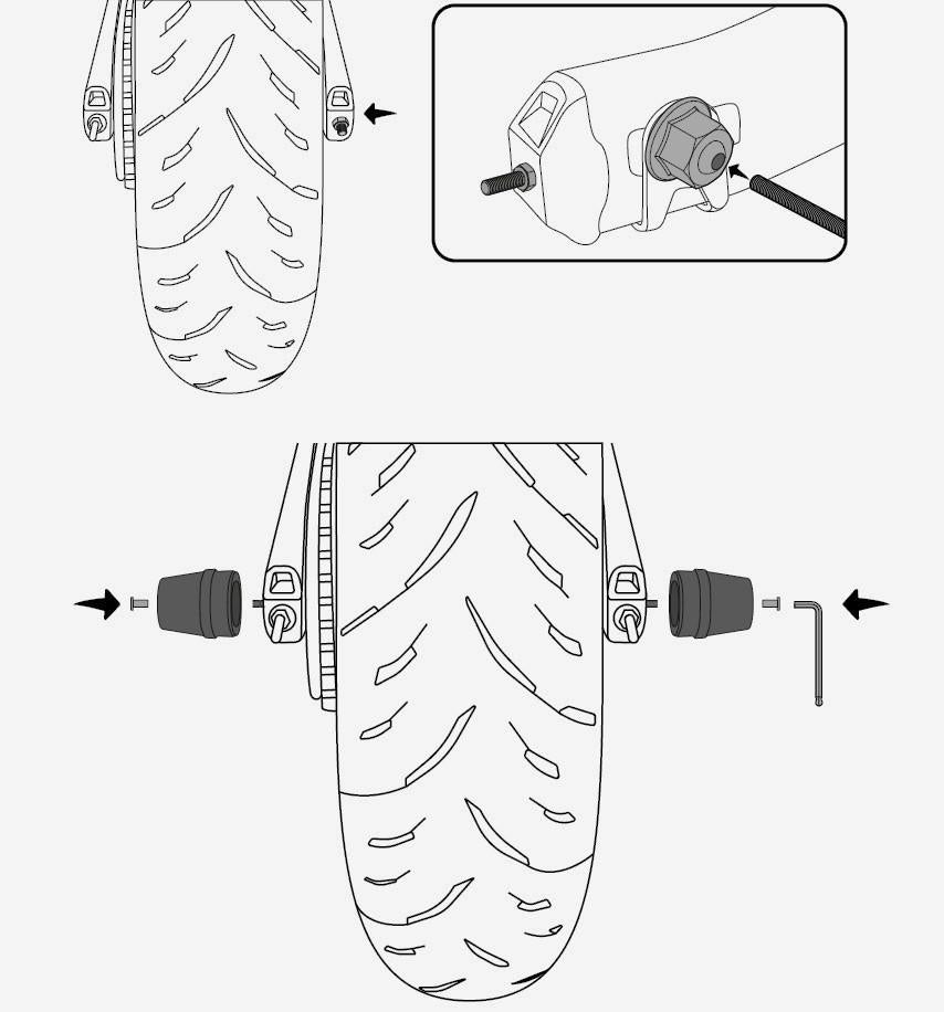 Honda CB125R CB300R rear axle guard pair 18-23