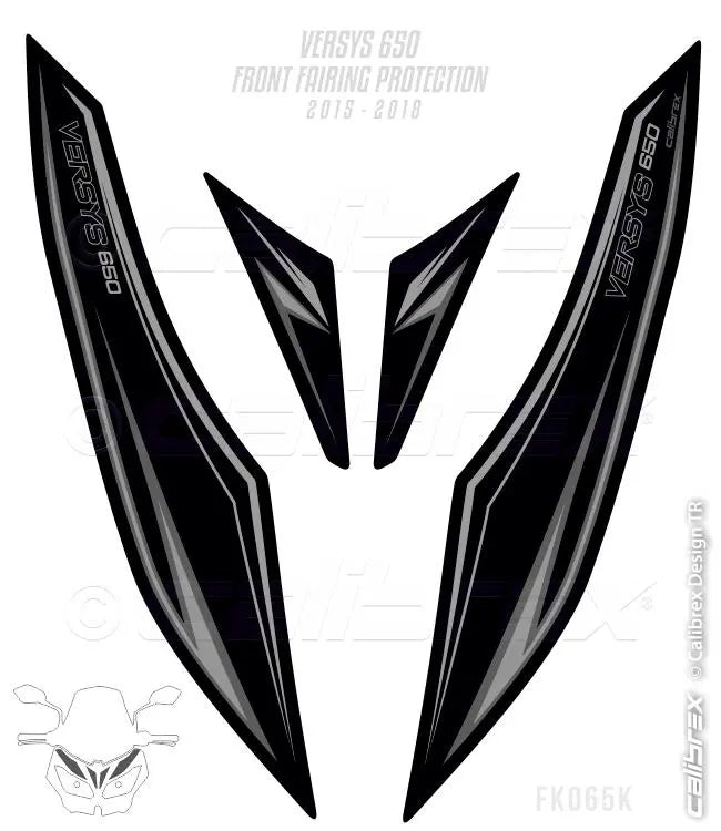 Kawasaki Versys KLE 650 Fairing Protection Set Dark Grey 15-21