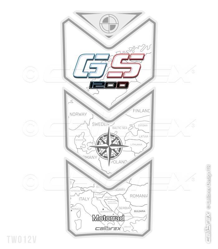 BMW R1200GS WHITE TANK PAD 2004-2012