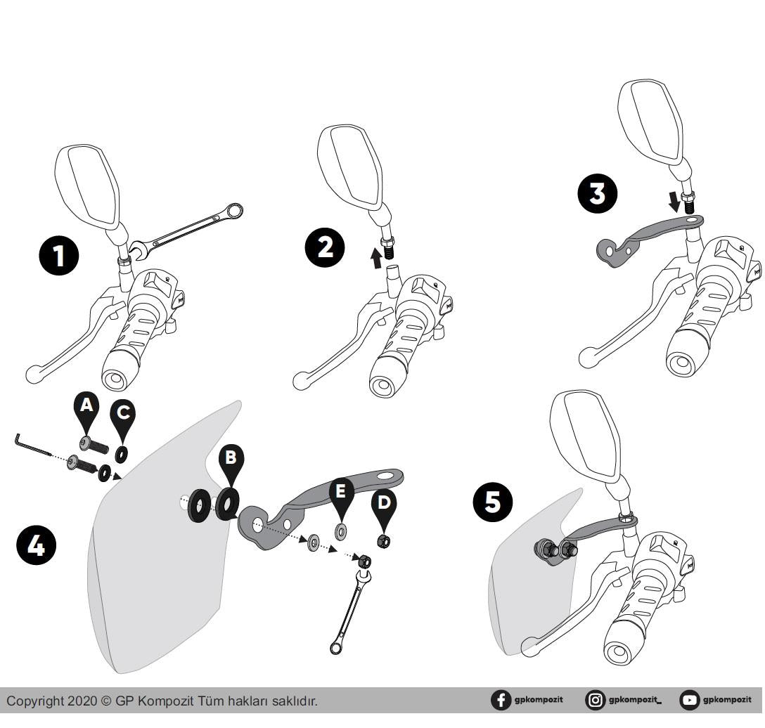 Honda PCX 125 handguard protector pair 2018-21