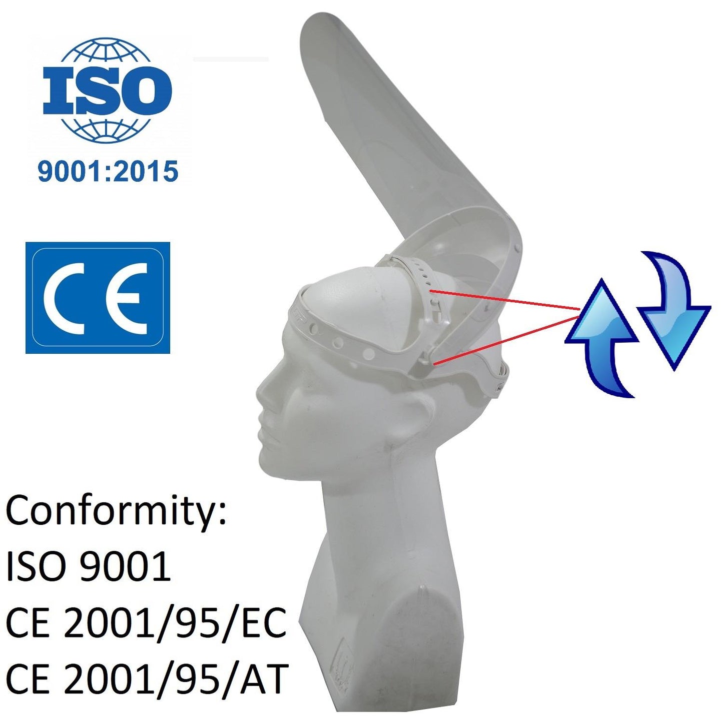 30X Face Shield Flip-Up Reusable Rewashable Anti Fog Splash Guard Mask